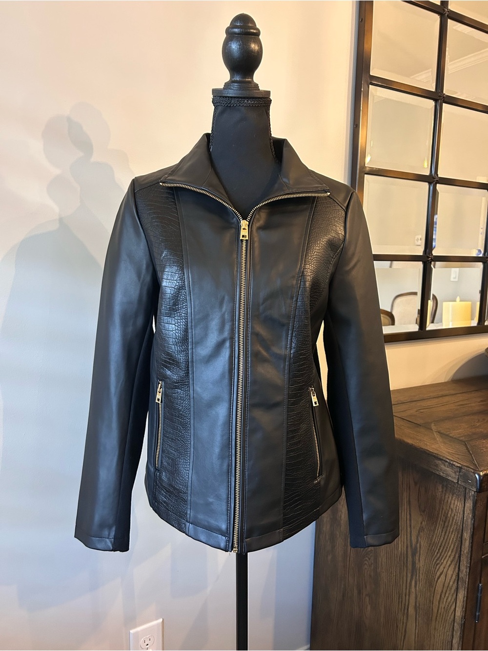 Marc New York by Andrew Marc Mixed Media Faux Leather Jacket
